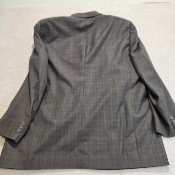 Claiborne Men's 100% Worsted Wool Suit Jacket Sports Coat Gray Plaid Size 52L - Picture 6 of 9